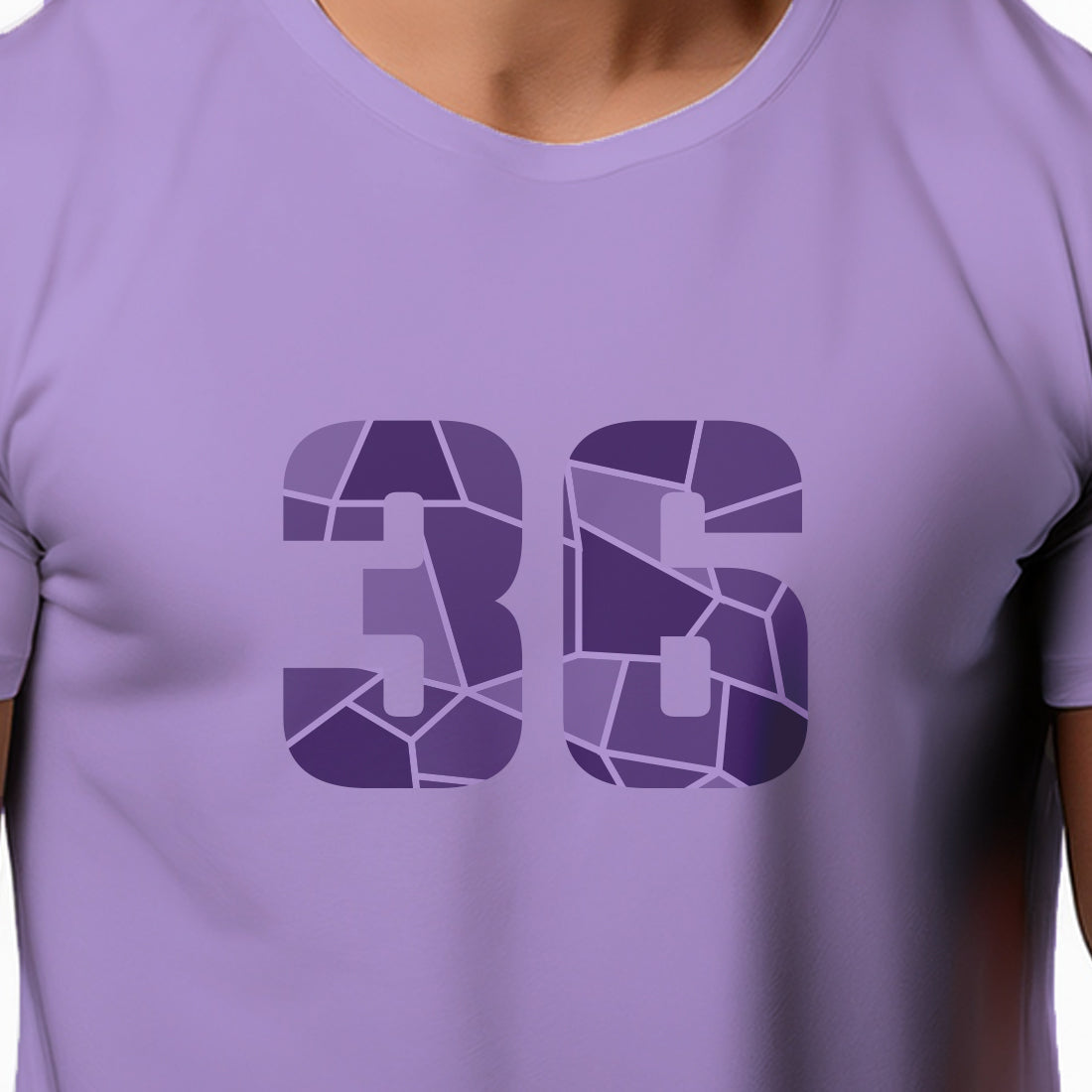 36 Number Men Unisex T-Shirt | Custom Number Graphic Tee (Iris Lavender)