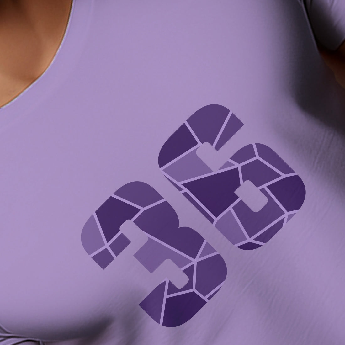 36 Number Men Unisex T-Shirt | Custom Number Graphic Tee (Iris Lavender)