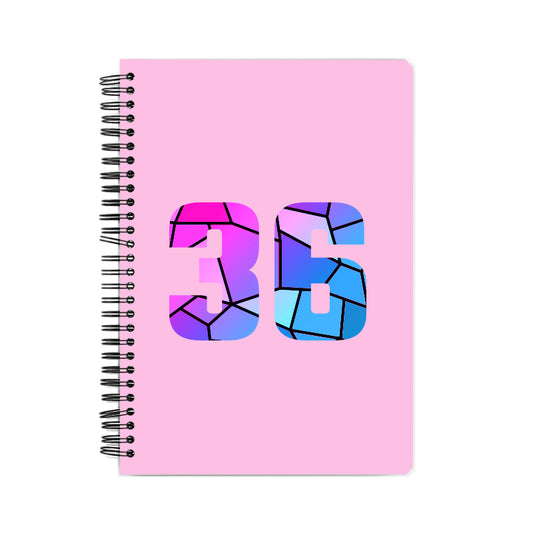 36 Number Notebook (Light Pink, A5 Size, 100 Pages, Ruled, 6 Pack)