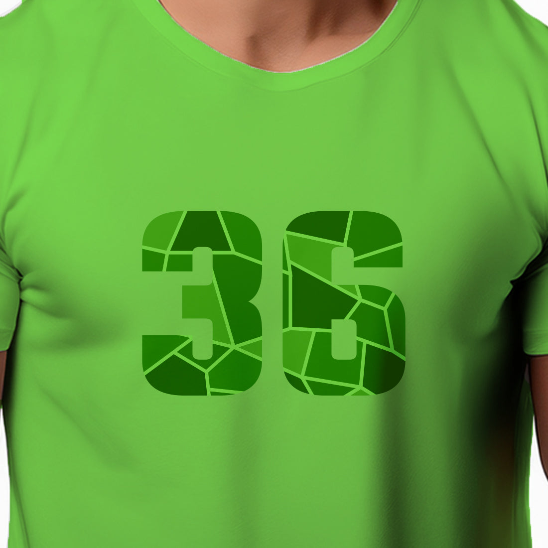 36 Number Men Unisex T-Shirt | Custom Number Graphic Tee (Liril Green)