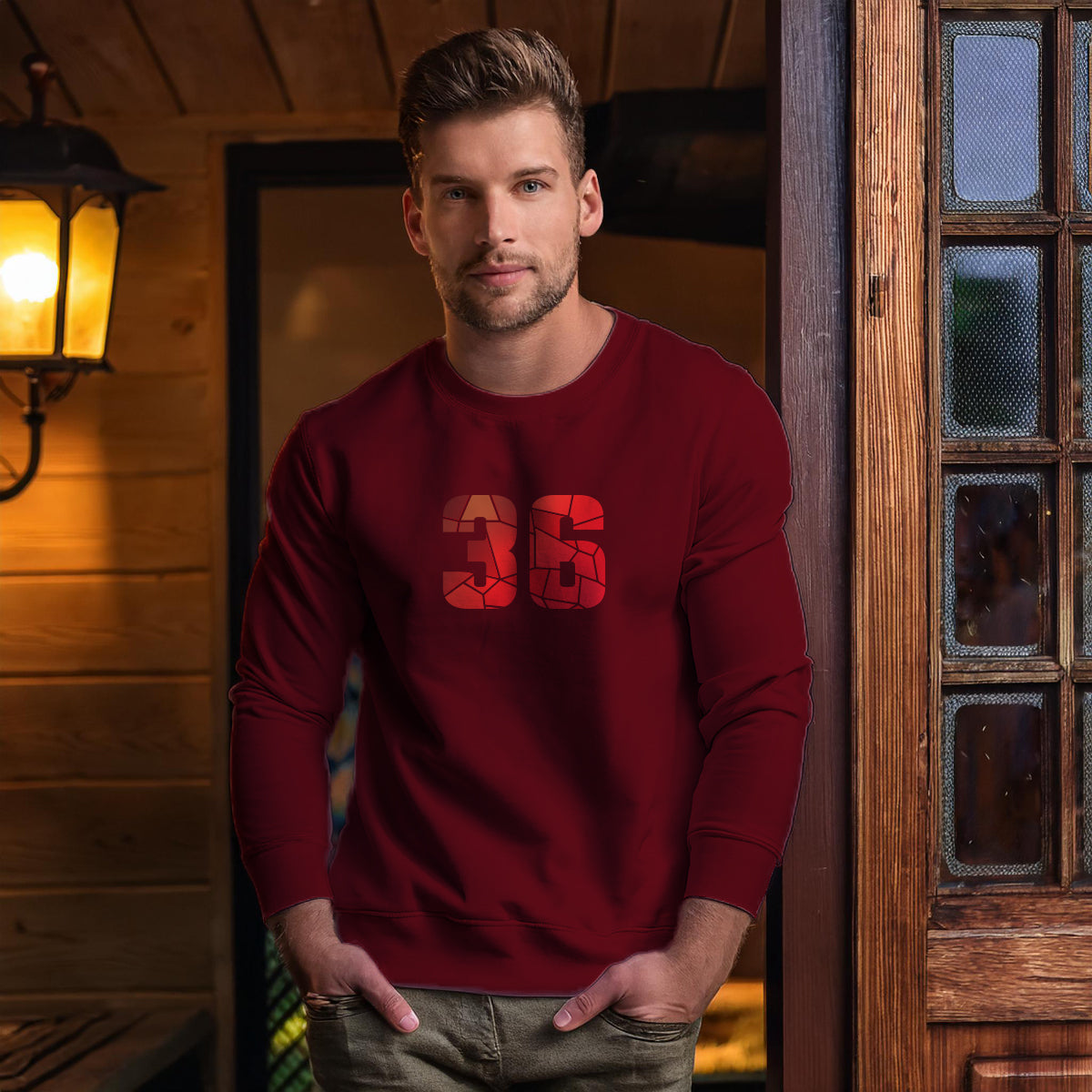 36 Number Unisex Sweatshirt (Maroon)