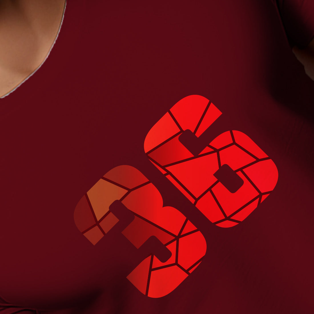 36 Number Men Unisex T-Shirt | Custom Number Graphic Tee (Maroon)