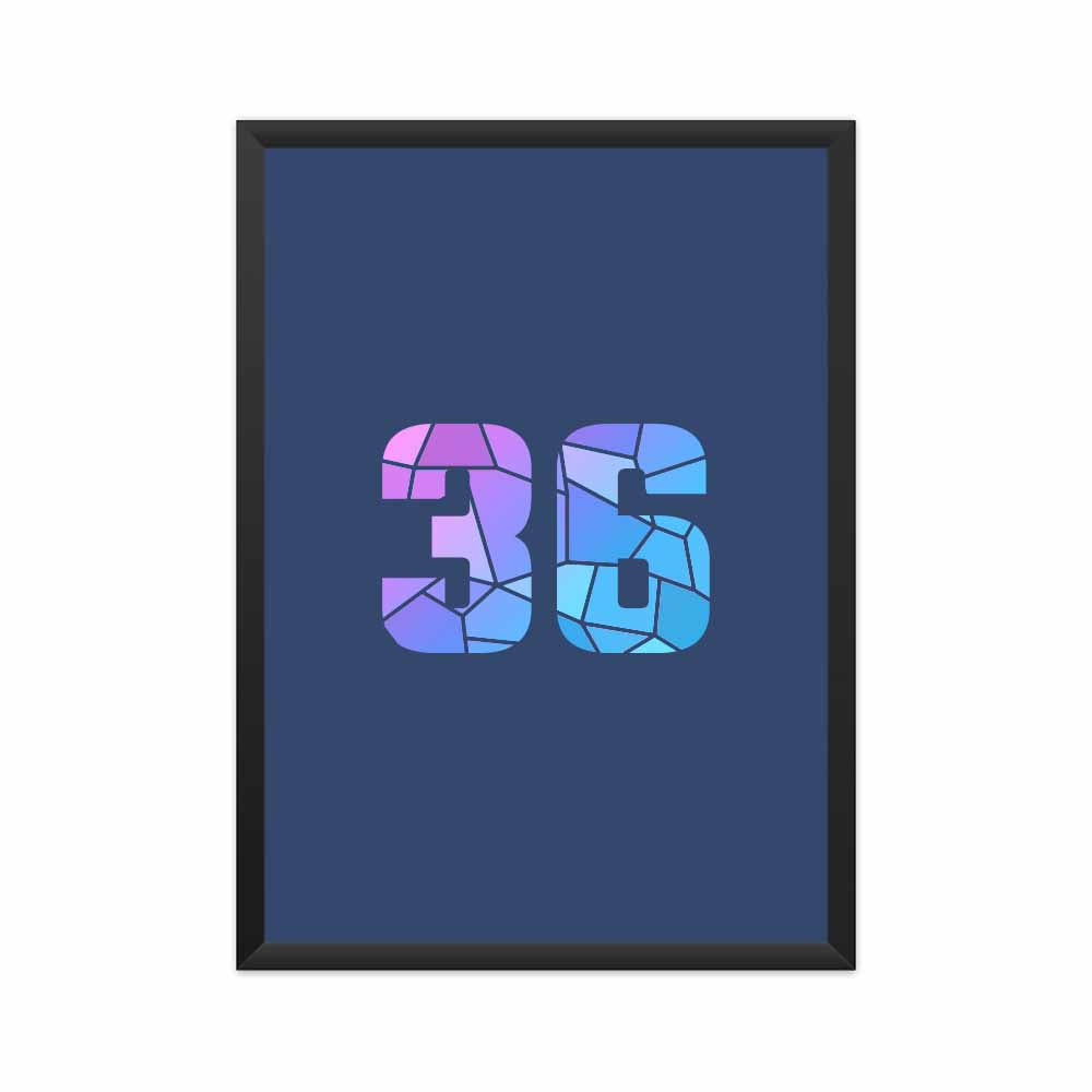 36 Number Framed Poster