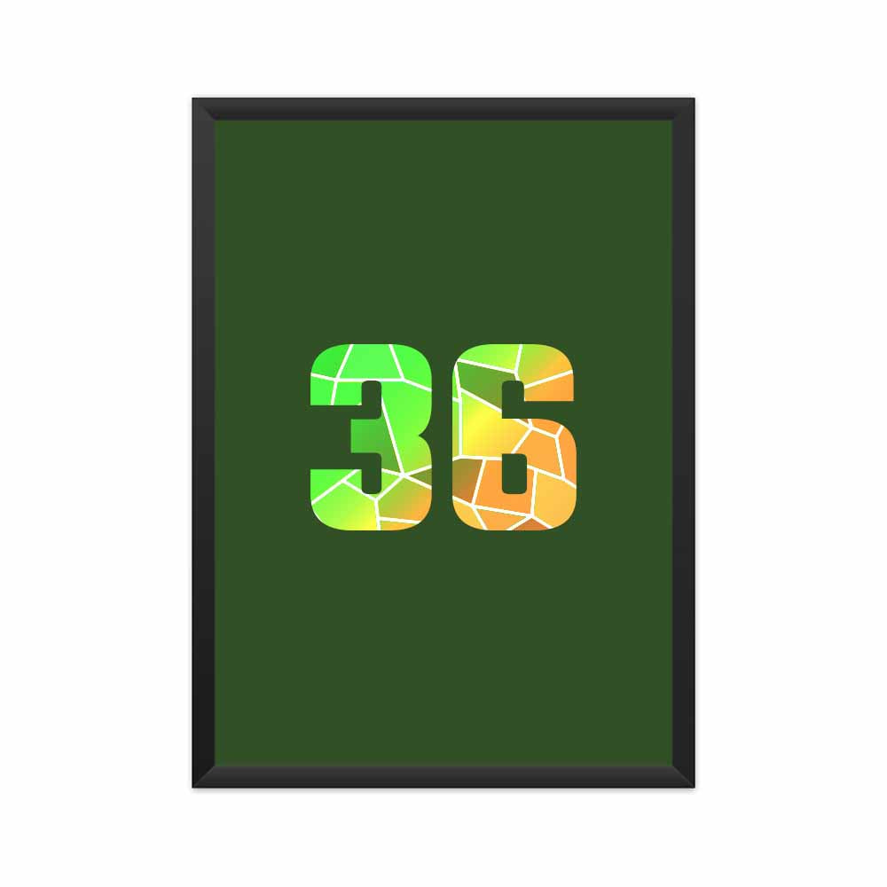 36 Number Framed Poster