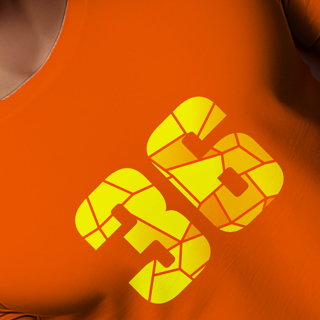 36 Number Men Unisex T-Shirt | Custom Number Graphic Tee (Orange)