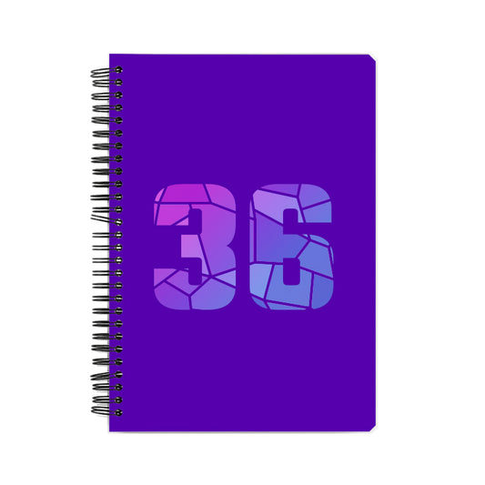 36 Number Notebook (Purple, A5 Size, 100 Pages, Ruled, 6 Pack)