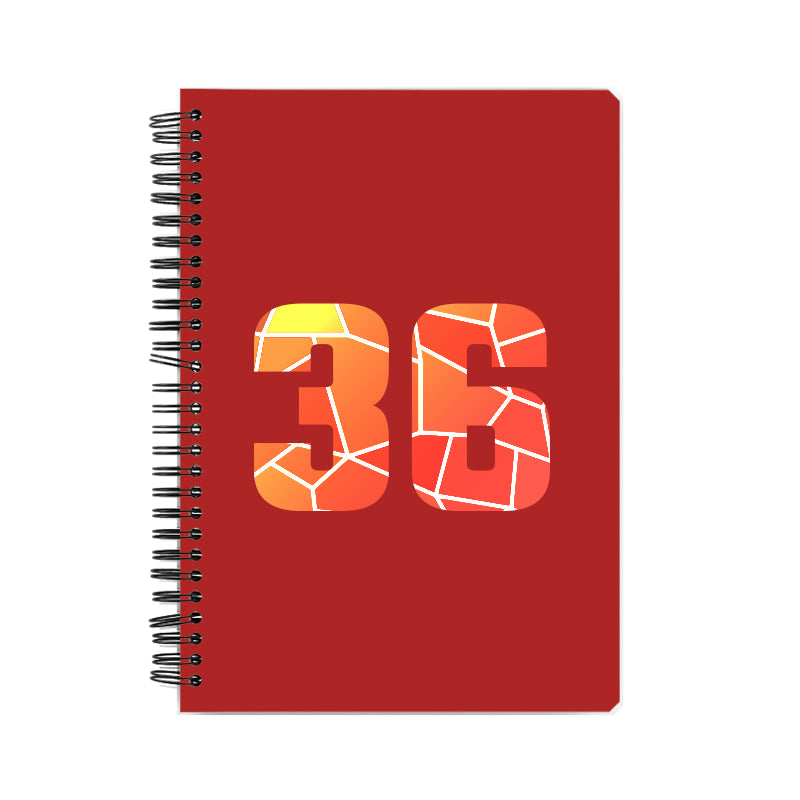 36 Number Notebook (Red, A5 Size, 100 Pages, Ruled, 6 Pack)