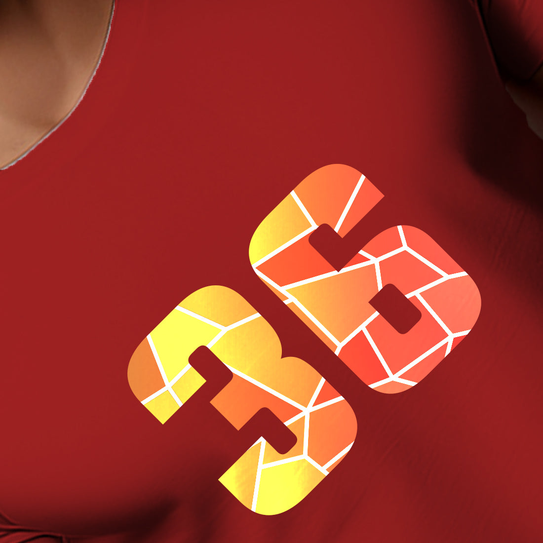 36 Number Men Unisex T-Shirt | Custom Number Graphic Tee (Red)
