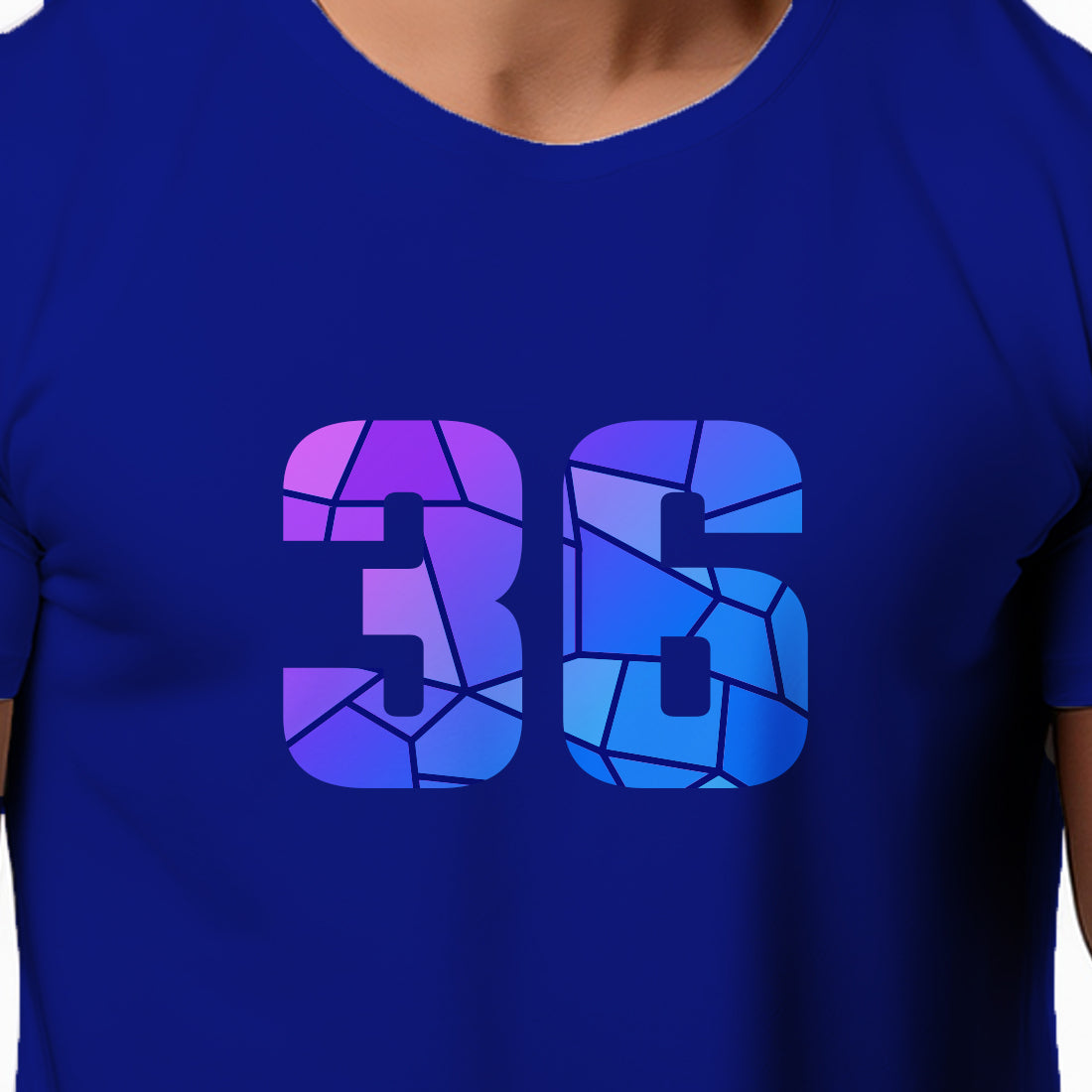 36 Number Men Unisex T-Shirt | Custom Number Graphic Tee (Royal Blue)