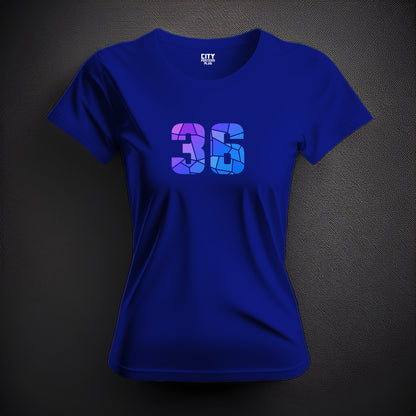 36 Number Women T-Shirt (Royal Blue) | Stylish Numeric Graphic Tee