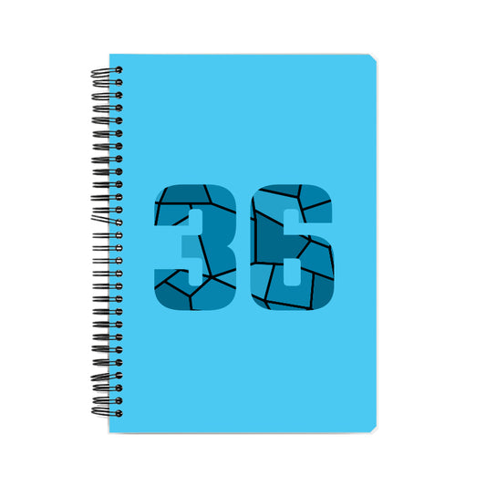 36 Number Notebook (Sky Blue, A5 Size, 100 Pages, Ruled, 6 Pack)