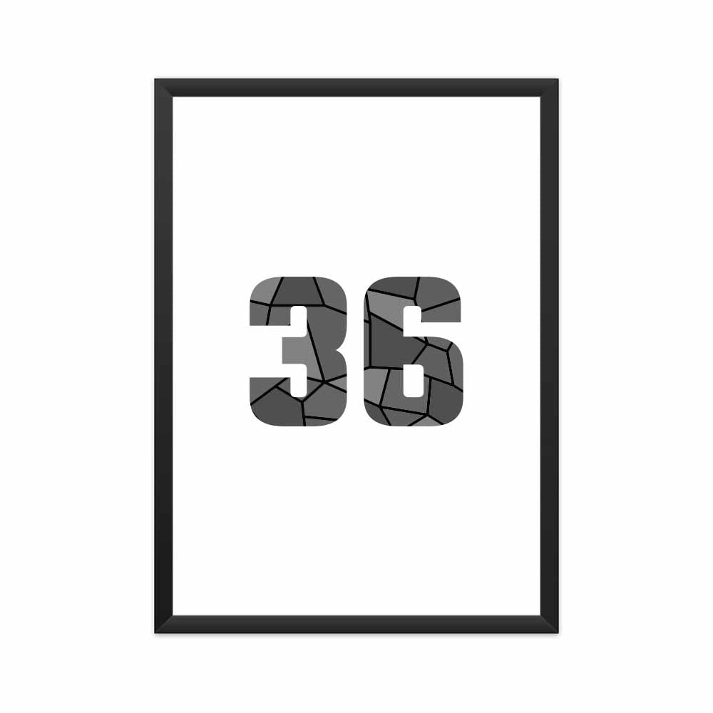 36 Number Framed Poster