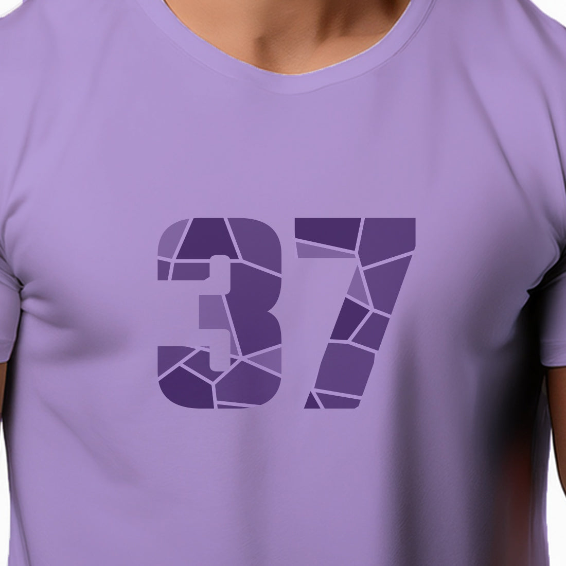 37 Number Men Unisex T-Shirt | Custom Number Graphic Tee (Iris Lavender)