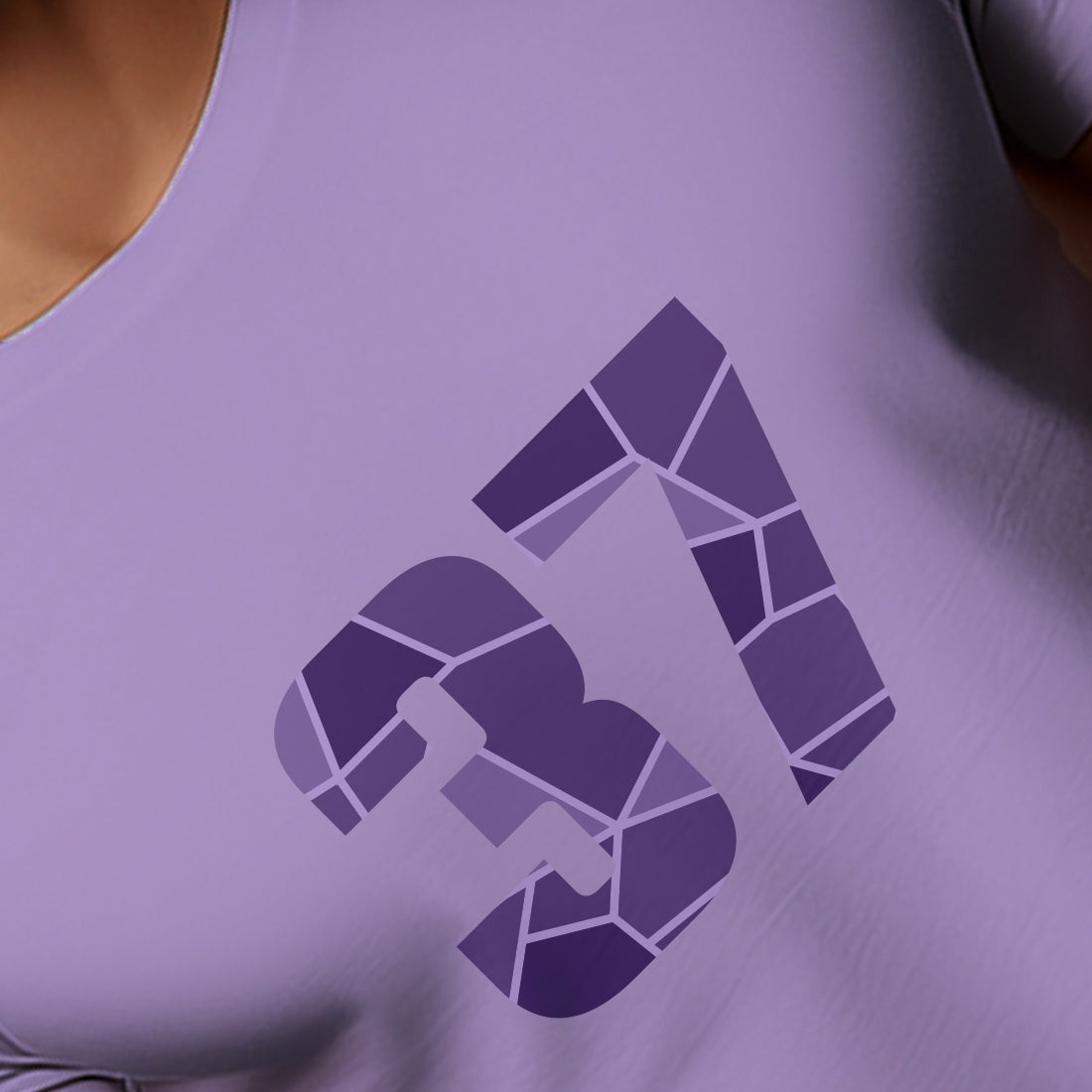 37 Number Men Unisex T-Shirt | Custom Number Graphic Tee (Iris Lavender)