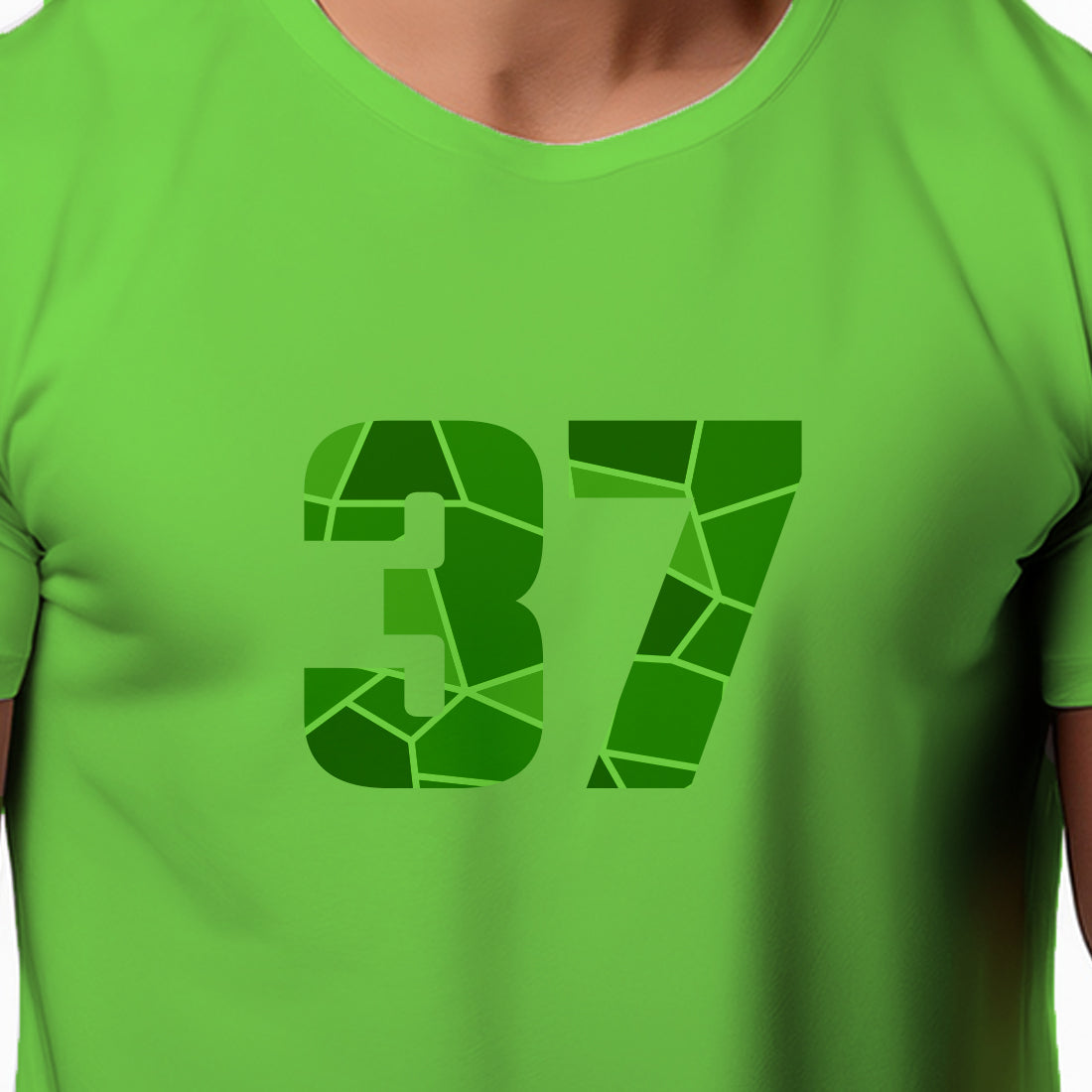 37 Number Men Unisex T-Shirt | Custom Number Graphic Tee (Liril Green)
