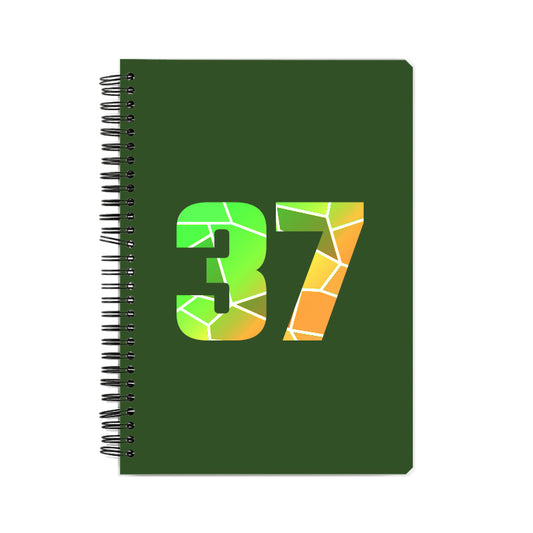 37 Number Notebook (Olive Green, A5 Size, 100 Pages, Ruled, 6 Pack)