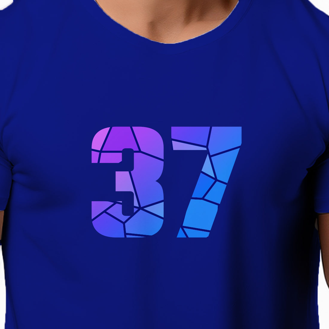 37 Number Men Unisex T-Shirt | Custom Number Graphic Tee (Royal Blue)