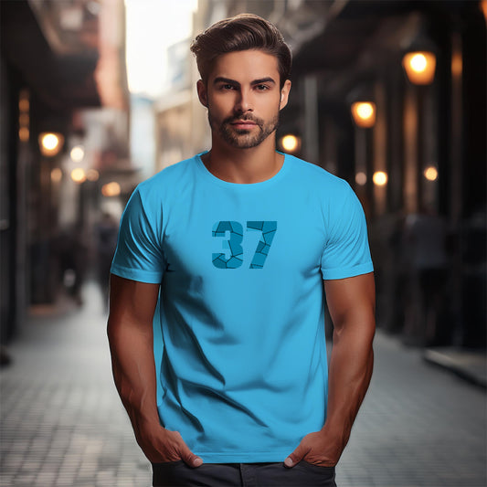 37 Number Unisex T-Shirt (Sky Blue)