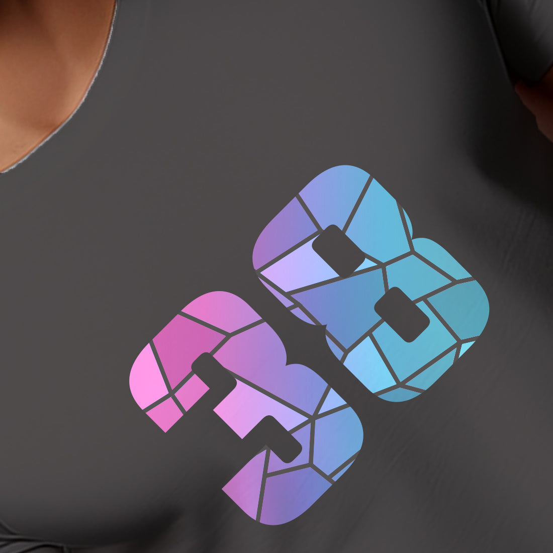 38 Number Men Unisex T-Shirt | Custom Number Graphic Tee (Charcoal Grey)