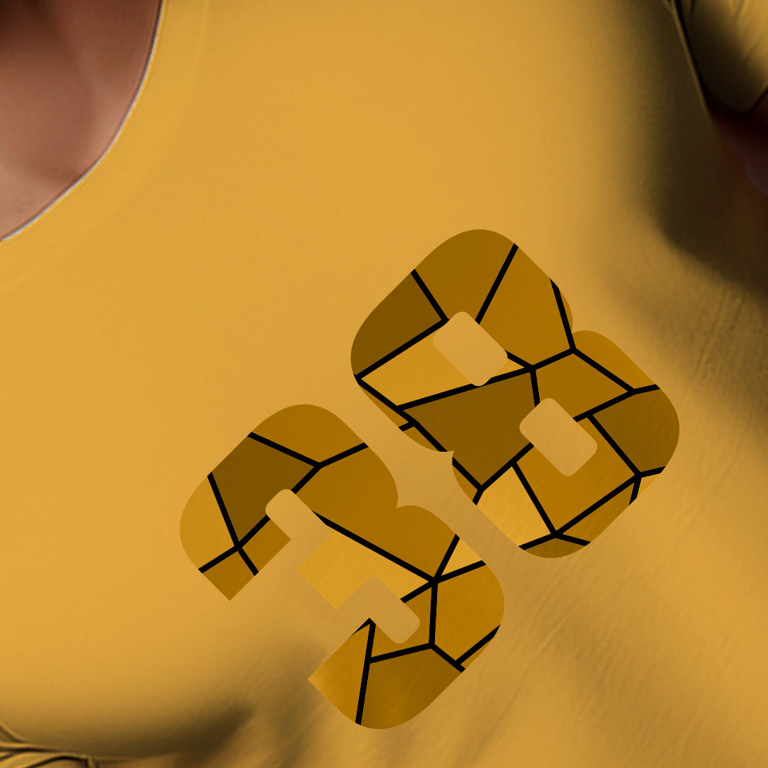 38 Number Men Unisex T-Shirt | Custom Number Graphic Tee (Golden Yellow)