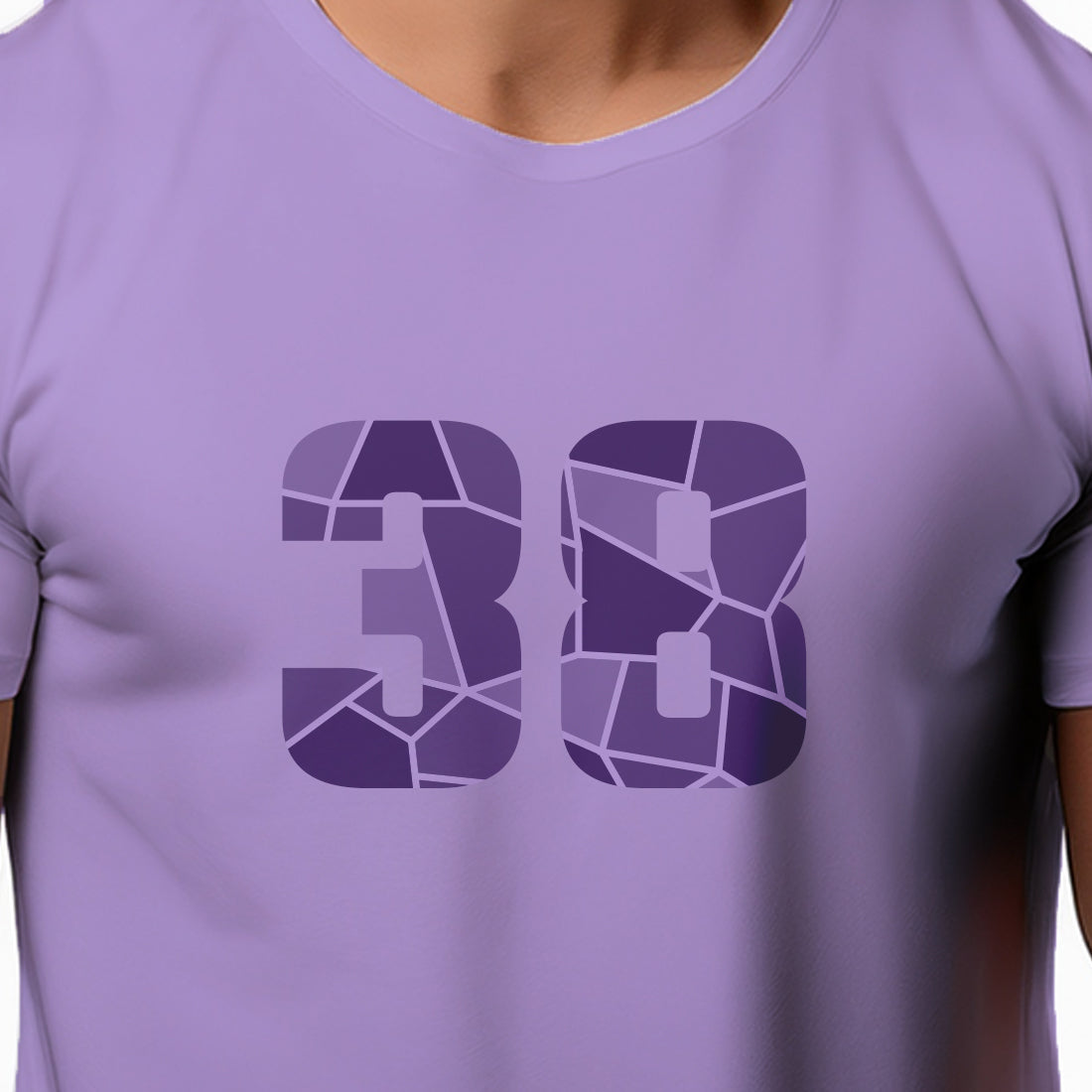 38 Number Men Unisex T-Shirt | Custom Number Graphic Tee (Iris Lavender)