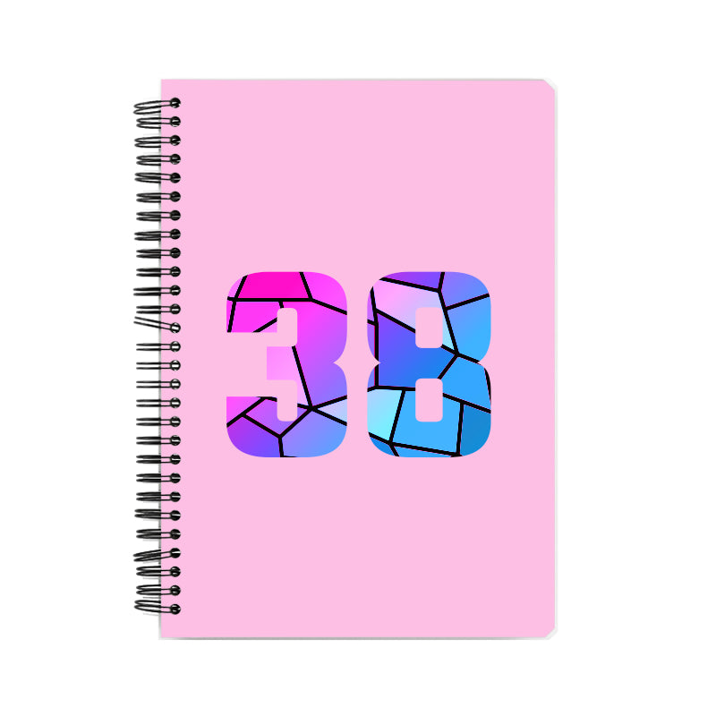 38 Number Notebook (Light Pink, A5 Size, 100 Pages, Ruled, 6 Pack)