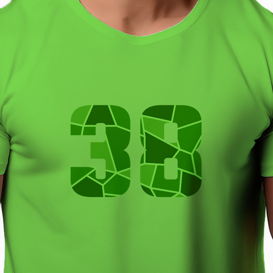 38 Number Men Unisex T-Shirt | Custom Number Graphic Tee (Liril Green)