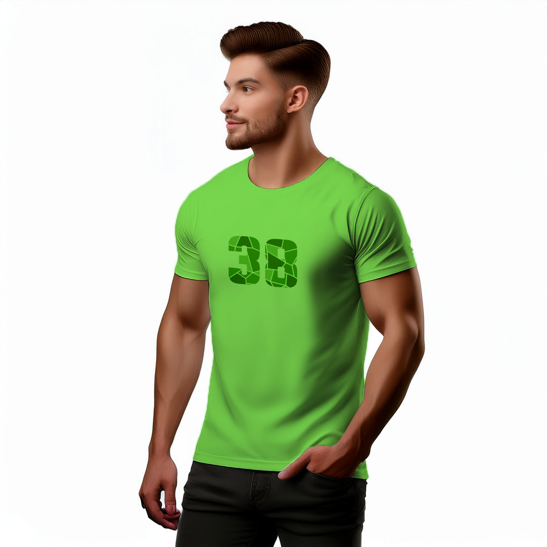 38 Number Men Unisex T-Shirt | Custom Number Graphic Tee (Liril Green)