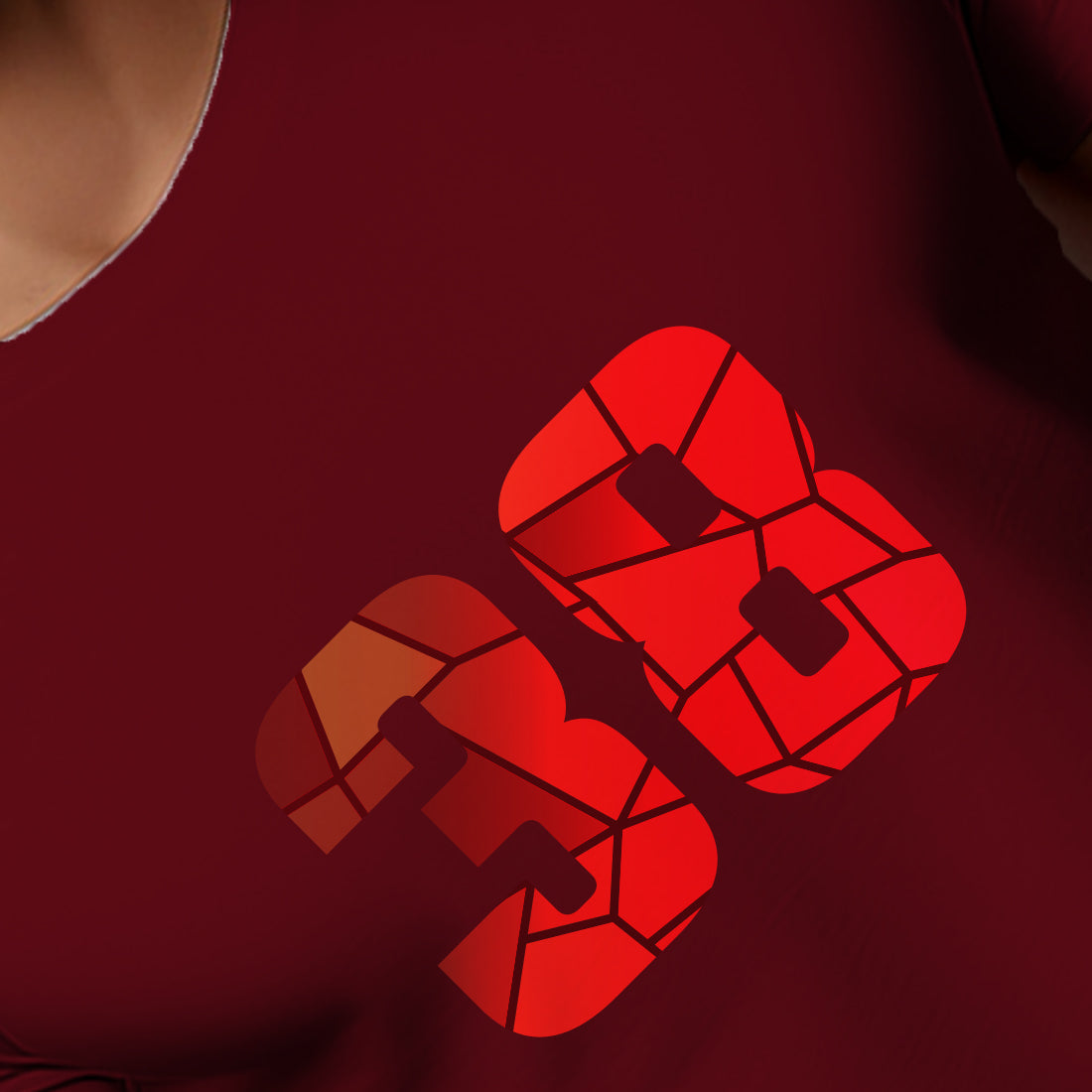 38 Number Men Unisex T-Shirt | Custom Number Graphic Tee (Maroon)