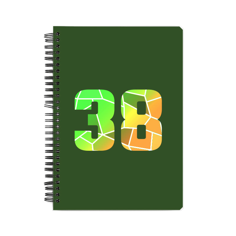 38 Number Notebook (Olive Green, A5 Size, 100 Pages, Ruled, 6 Pack)