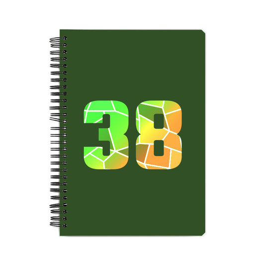 38 Number Notebook (Olive Green, A5 Size, 100 Pages, Ruled, 6 Pack)