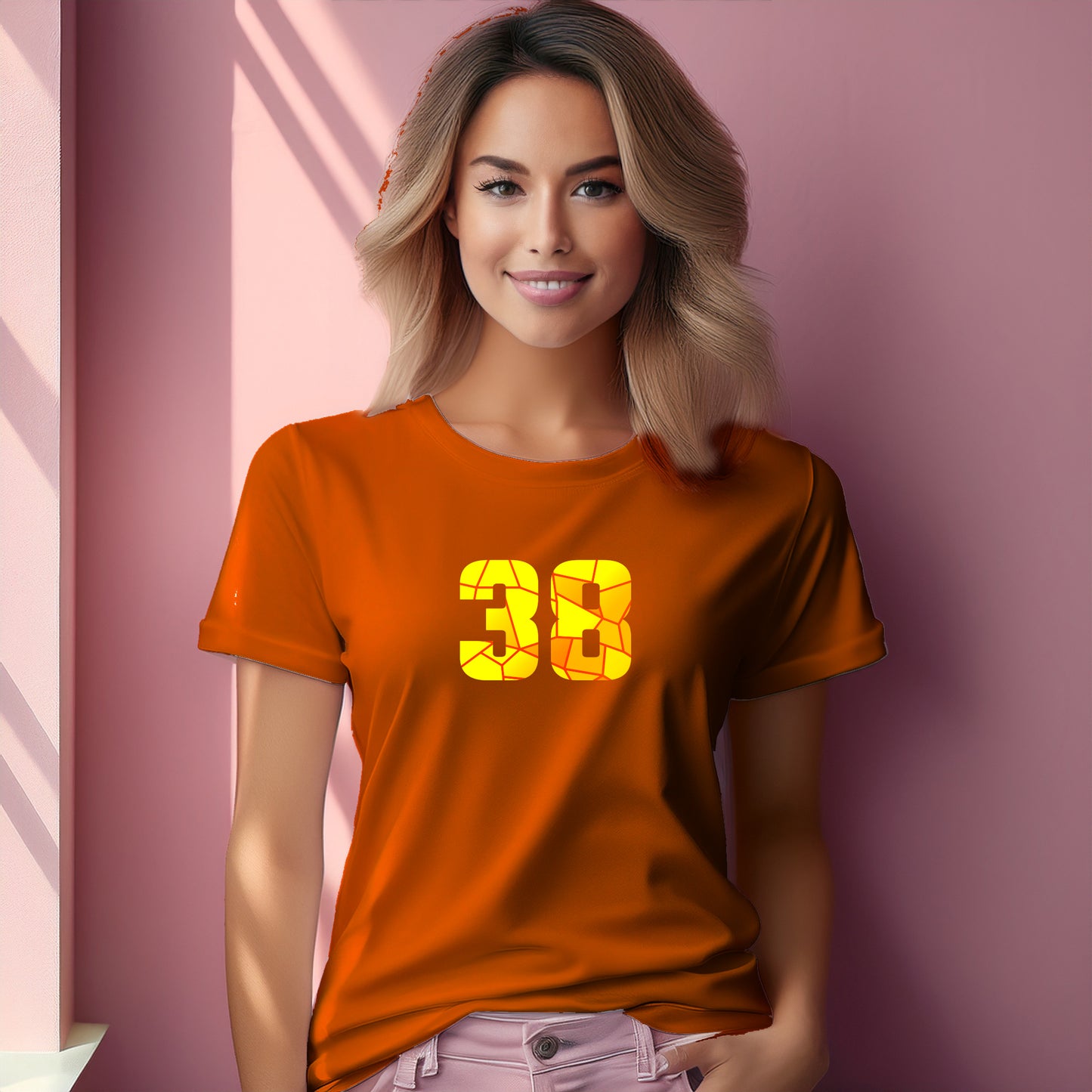38 Number Women T-Shirt (Orange)
