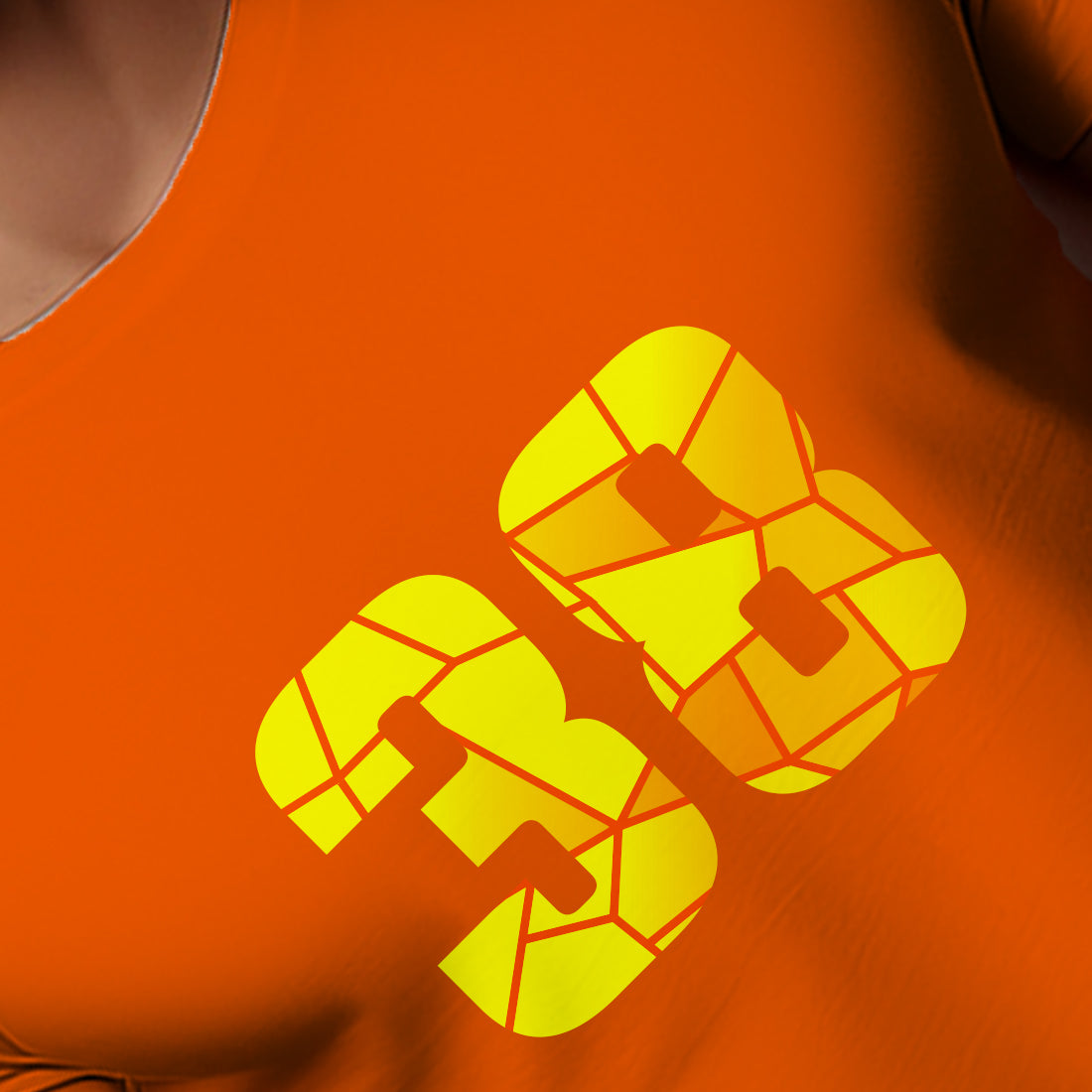 38 Number Men Unisex T-Shirt | Custom Number Graphic Tee (Orange)