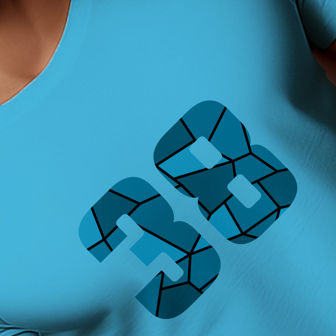 38 Number Men Unisex T-Shirt | Custom Number Graphic Tee (Sky Blue)