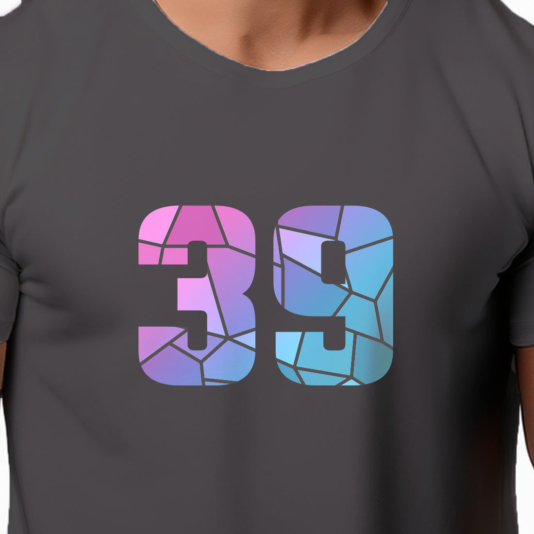39 Number Men Unisex T-Shirt | Custom Number Graphic Tee (Charcoal Grey)