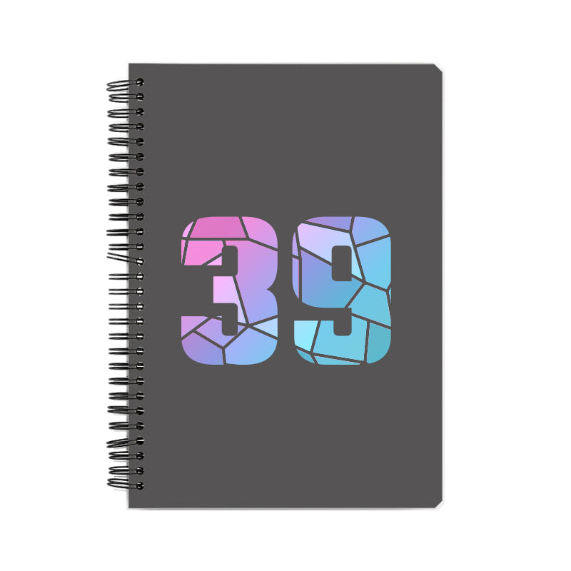 39 Number Notebook (Charcoal Grey, A5 Size, 100 Pages, Ruled, 6 Pack)