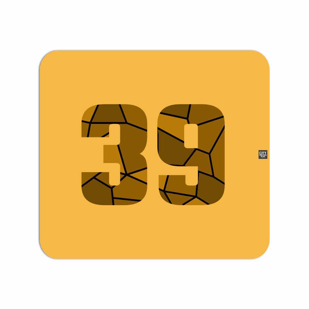 39 Number Mousepad (Golden Yellow)