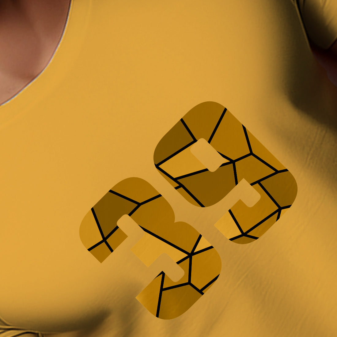 39 Number Men Unisex T-Shirt | Custom Number Graphic Tee (Golden Yellow)