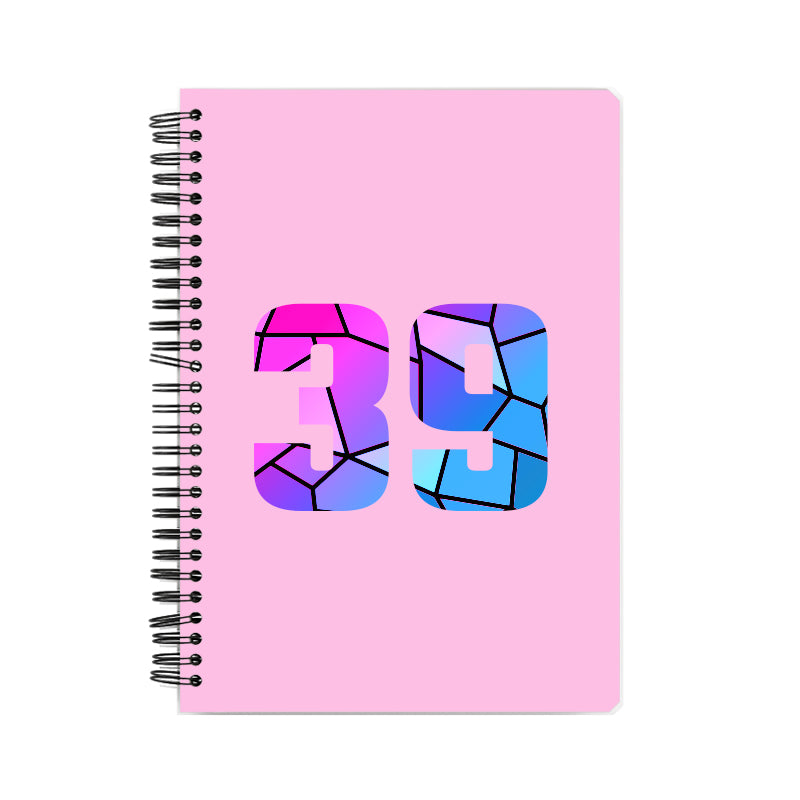 39 Number Notebook (Light Pink, A5 Size, 100 Pages, Ruled, 6 Pack)