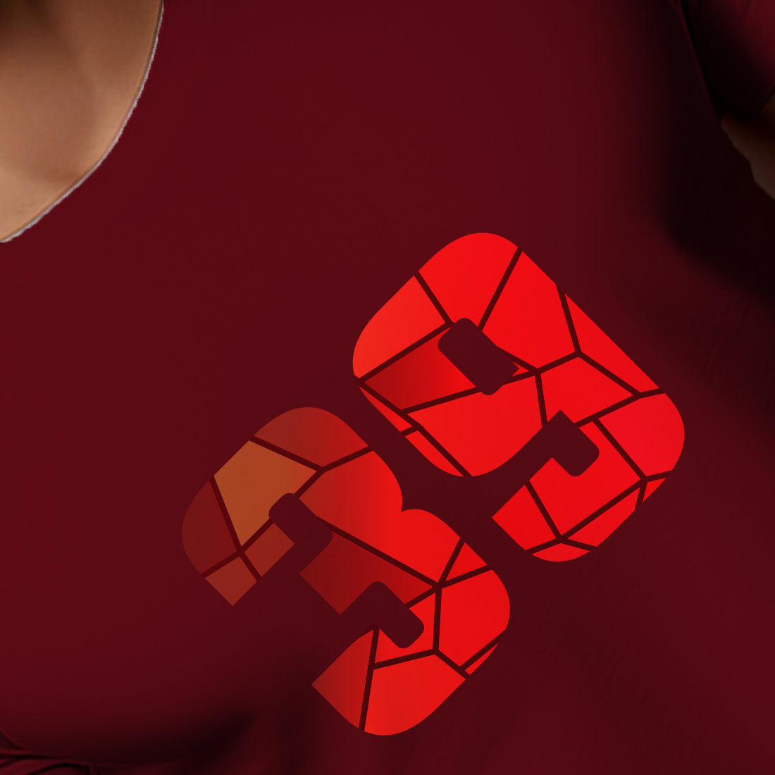 39 Number Men Unisex T-Shirt | Custom Number Graphic Tee (Maroon)