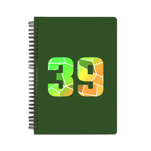 39 Number Notebook (Olive Green, A5 Size, 100 Pages, Ruled, 6 Pack)