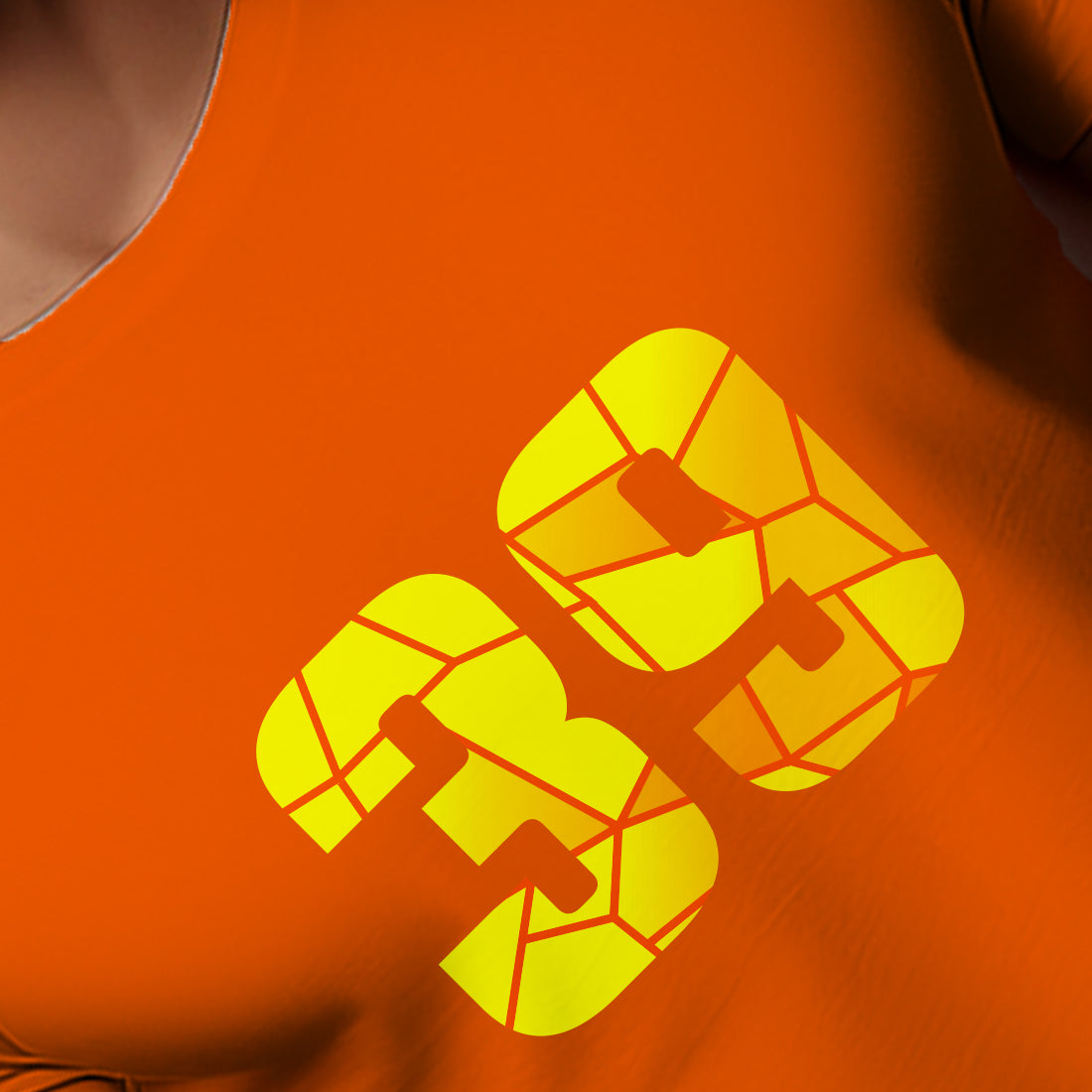39 Number Men Unisex T-Shirt | Custom Number Graphic Tee (Orange)