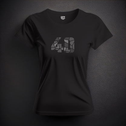 40 Number Women T-Shirt (Black) | Stylish Numeric Graphic Tee