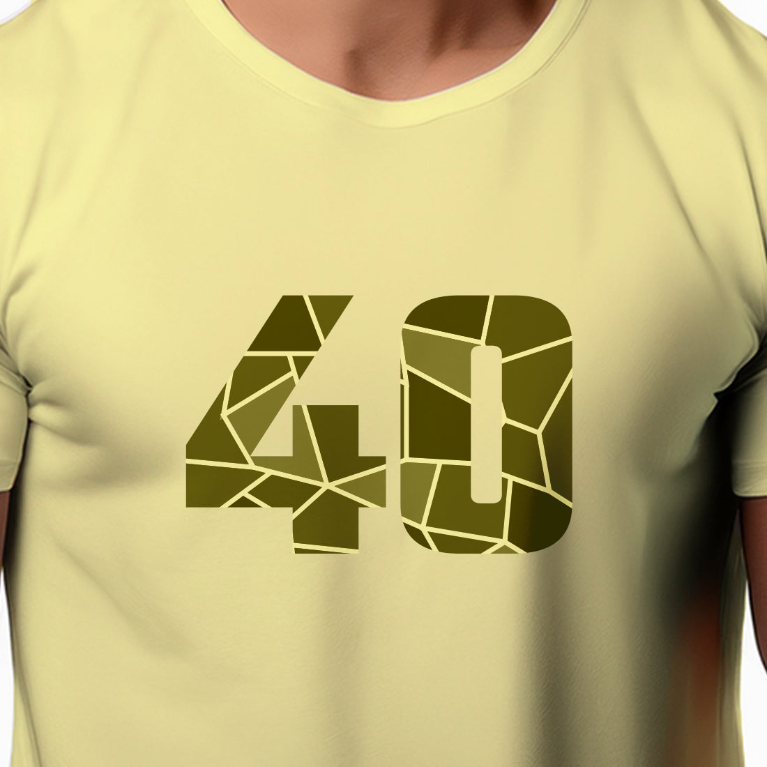 40 Number Men Unisex T-Shirt | Custom Number Graphic Tee (Butter Yellow)