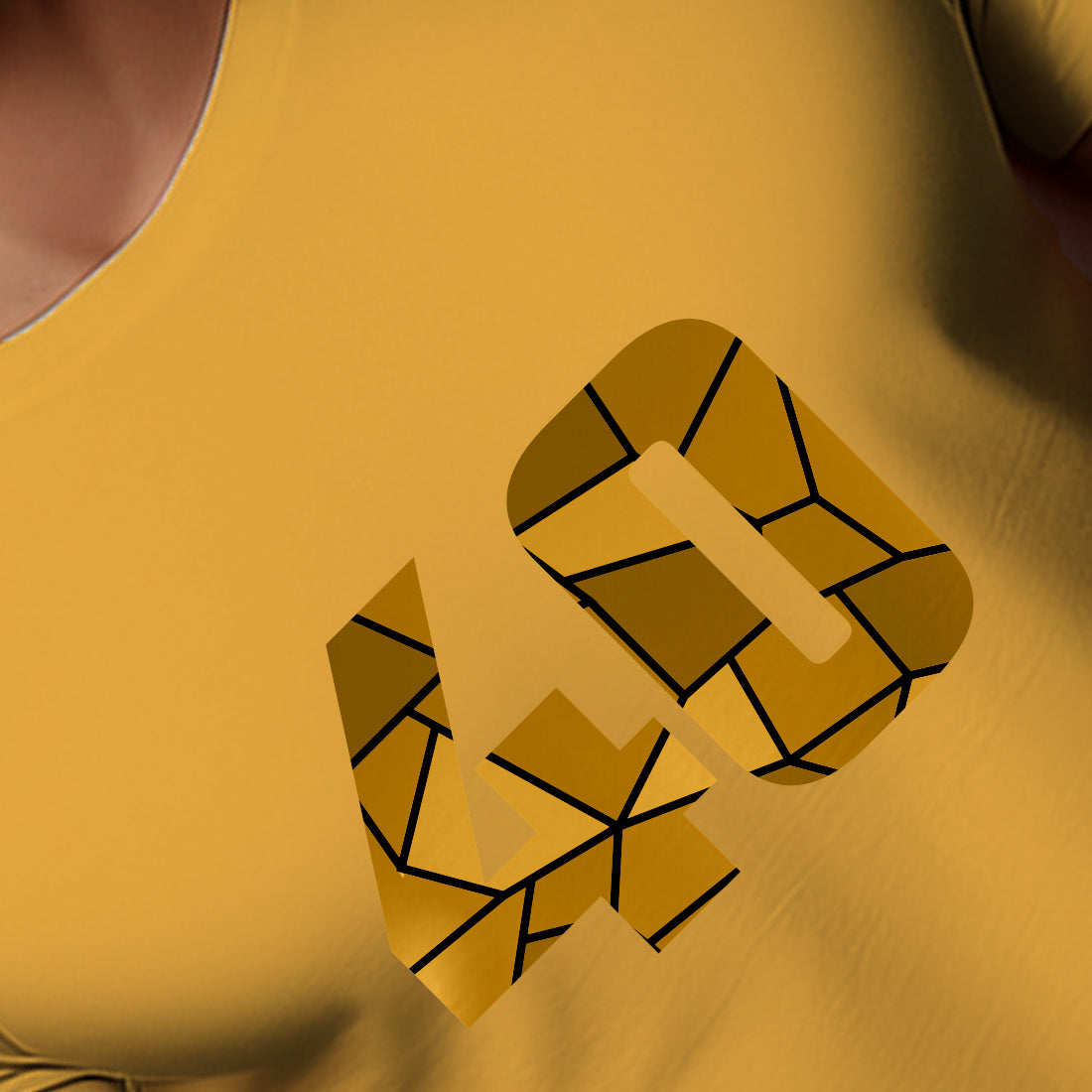 40 Number Men Unisex T-Shirt | Custom Number Graphic Tee (Golden Yellow)