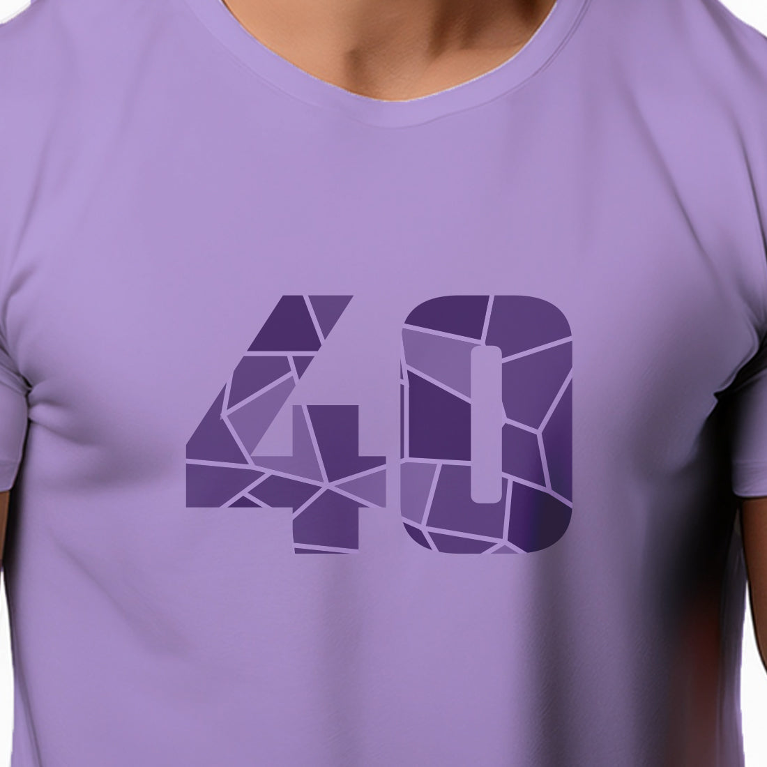 40 Number Men Unisex T-Shirt | Custom Number Graphic Tee (Iris Lavender)