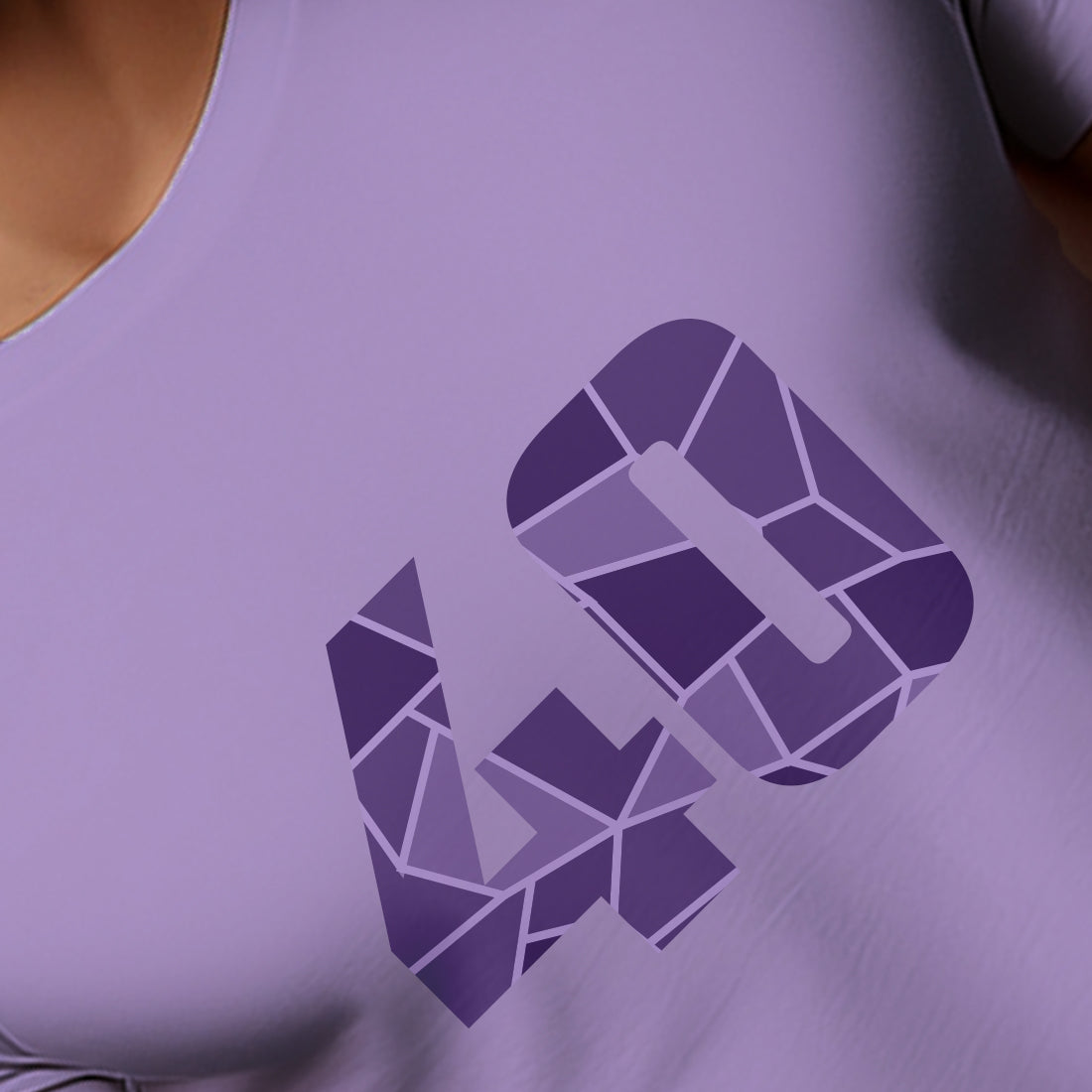 40 Number Men Unisex T-Shirt | Custom Number Graphic Tee (Iris Lavender)