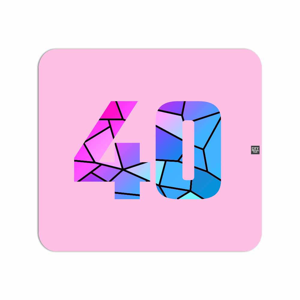 40 Number Mousepad (Light Pink)