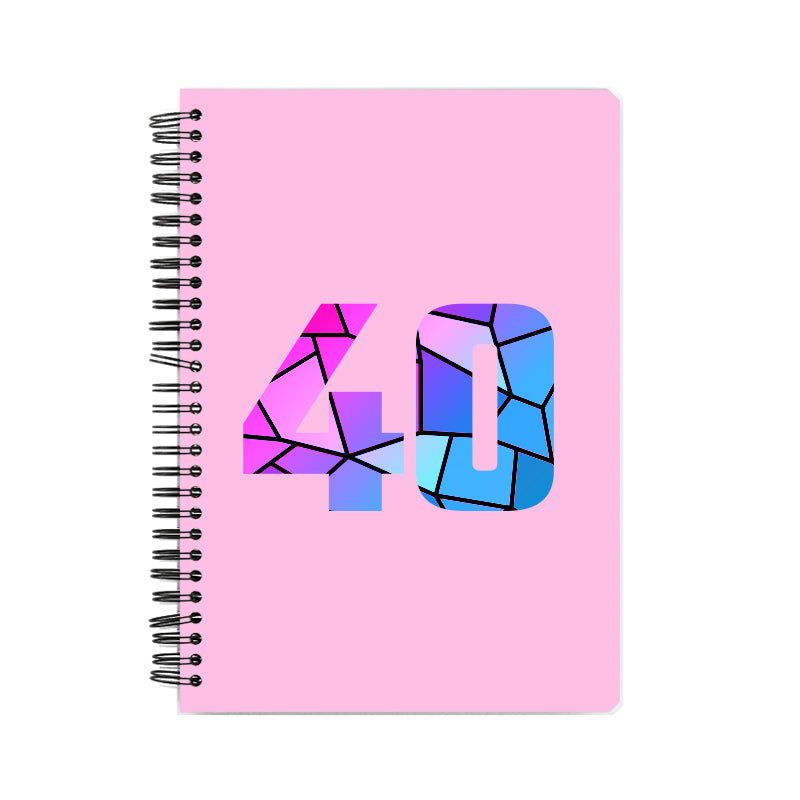 40 Number Notebook (Light Pink, A5 Size, 100 Pages, Ruled, 6 Pack)