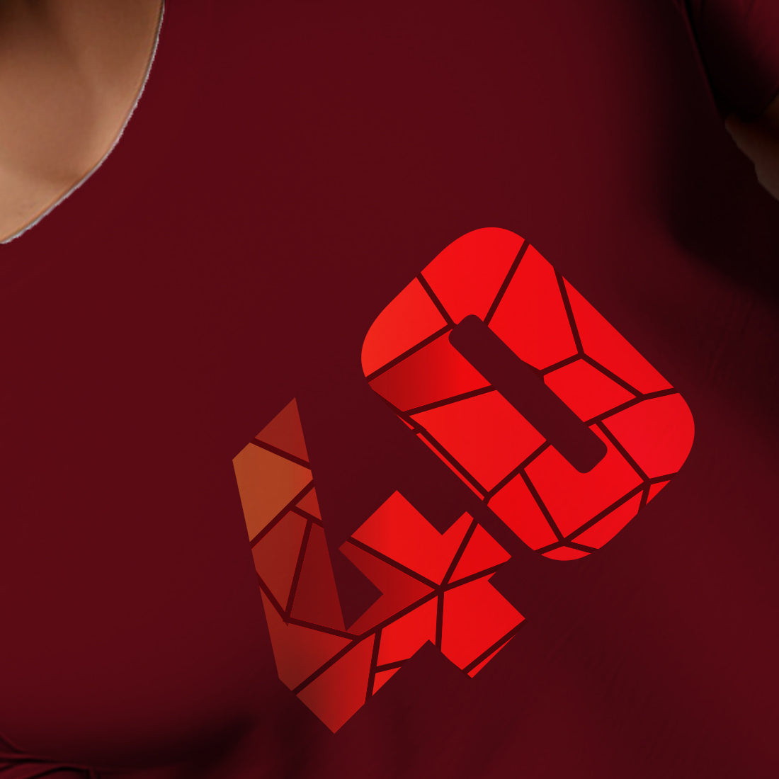 40 Number Men Unisex T-Shirt | Custom Number Graphic Tee (Maroon)